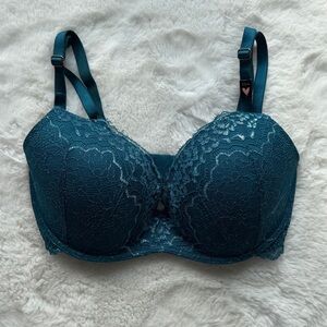 NWT Victorias Secret Dream Angels Padded Wireless Bra Teal Lace 32DD